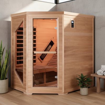 Sauna infrarouge d'angle SNÖ 1 place 2570W Hemlock avec plancher