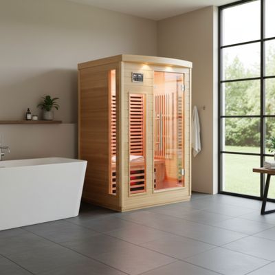 Sauna infrarouge SNÖ 2 places 2050W Hemlock avec bluetooth et ionisateur