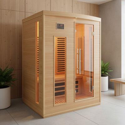 Sauna infrarouge SNÖ 3 places 2250W Hemlock, chromothérapie, Bluetooth