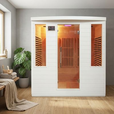 Sauna infrarouge SNÖ 4 places 3100W, panneaux carbone, Bluetooth, chromothérapie