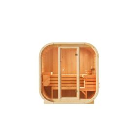 Sauna intérieur Ellipso M FinnTherm, 2x12m dim ext (cas échéant incl débord de toit) naturel, épaisseur paroi : 42mm, 2,3m² totale