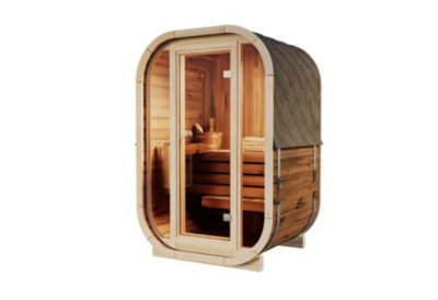 Sauna tonneau Ellipso S FinnTherm, 14x11m dim ext (cas échéant incl débord de toit) Thermique (THT), 42mm, 1,5m² superficie totale