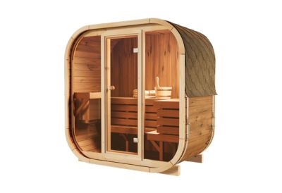 Sauna tonneau Finntherm Ellipso M FinnTherm, 2x11m dim ext (cas échéant incl débord de toit) Thermique (THT), 42mm, 2,2m² totale