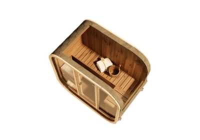 Sauna tonneau Finntherm Ellipso M FinnTherm, 2x11m dim ext (cas échéant incl débord de toit) Thermique (THT), 42mm, 2,2m² totale