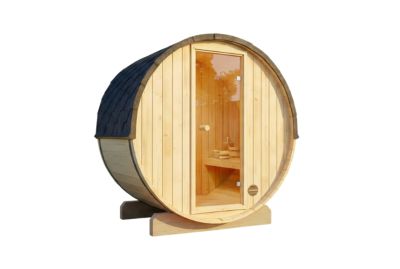 Sauna tonneau Finntherm Mini XXS FinnTherm, 2x13m dim ext (cas échéant incl débord de toit) naturel, 42mm, 2,6m² superficie totale