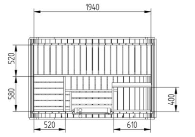 Sauna tonneau ScandiCube Mini XXS FinnTherm, 21x13m dim ext (cas échéant incl débord de toit) naturel, 42mm, 2,7m² superficie tota