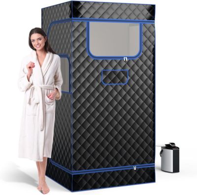 Sauna à Vapeur Pliable,Générateur de Vapeur 3 L,avec Chaise Pliable,Télécommande, Minuterie,Tente de Sauna pour 1 Personne (Noir)