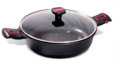 Sauteuse anti-adhésive 28cm + couvercle Baumalu 383604 granit pro