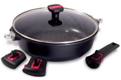 Sauteuse anti-adhésive 28cm + couvercle Baumalu 383604 granit pro