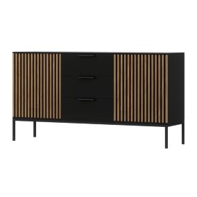 Savanna - buffet bas - bois et noir - 150 cm - Best Mobilier