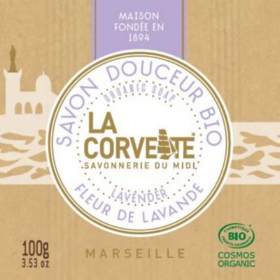 Savon douceur bio La Corvette Savonnerie du midi fleur de lavande 100g