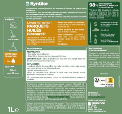 Savon nettoyant parquets huilés Biosourcé Protect Syntilor 1L
