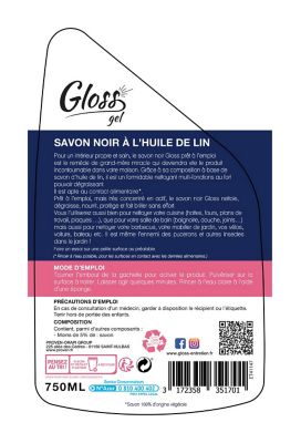 Savon noir à l'huile de lin 750 ml Gloss