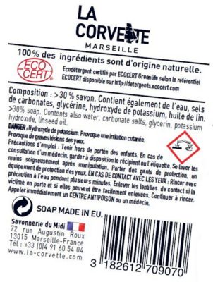 Savon noir La Corvette Savonnerie du midi en pâte à l’huile de lin 1kg