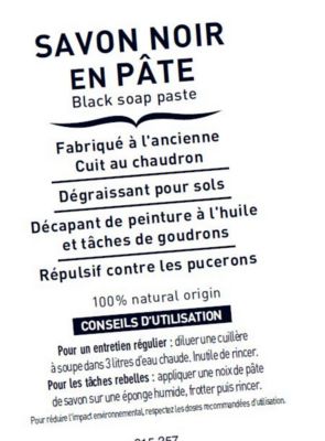 Savon noir La Corvette Savonnerie du midi en pâte à l’huile de lin 1kg