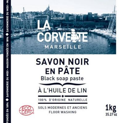 Savon noir La Corvette Savonnerie du midi en pâte à l’huile de lin 1kg