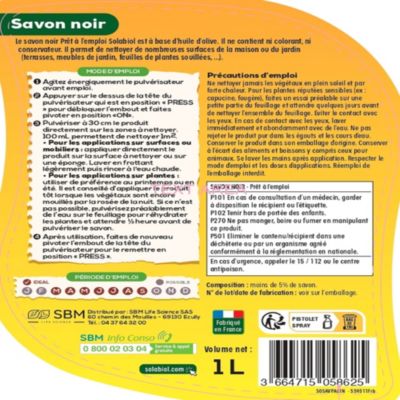 Savon noir par pulvérisation Solabiol 1L