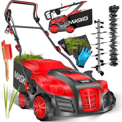 Scarificateur 2 en 1 1800W Aerateur de Gazon 40 cm Bac 55 L Rouge