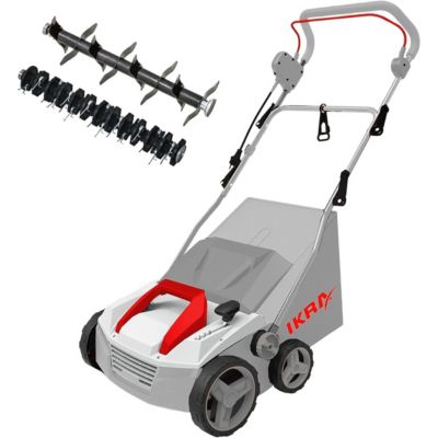 Scarificateur Démousseur électrique 1800W Profondeur de travail 23cm Bac à herbe 40L Aérateur de pelouse Entretien gazon IKRA