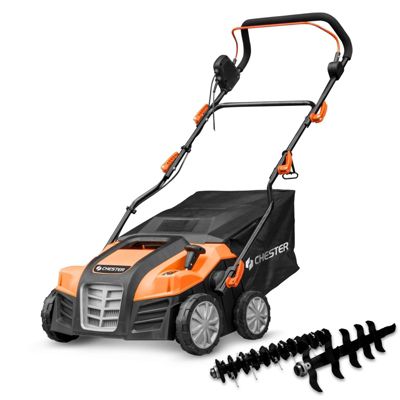 Scarificateur Démousseur-Émousseur Électrique CHESTER 1800W - 40cm - Aérateur 2-en-1 Pelouse & Gazon - Bac 55L