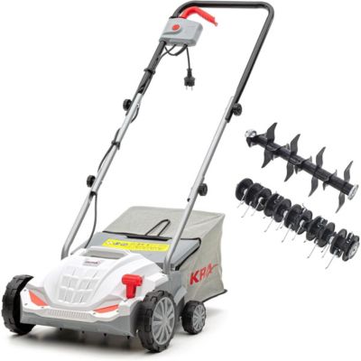 Scarificateur à gazon électrique 1500W, 32cm - Aérateur de pelouse 2en1 scarification & émoussage, bac 30L Entretien gazon IKRA