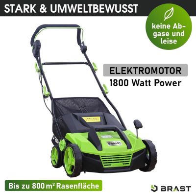 Scarificateur électrique 2-en-1  1500-1800W, 32-40 cm, bac 60L, pour pelouse