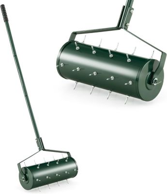 Scarificateur Manuel avec 27 Dents-Scarificateur à Main avec Tambour Lesté-Aérateur Métallique pour Gazo/Pelouse