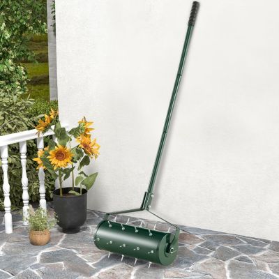 Scarificateur Manuel avec 27 Dents-Scarificateur à Main avec Tambour Lesté-Aérateur Métallique pour Gazo/Pelouse