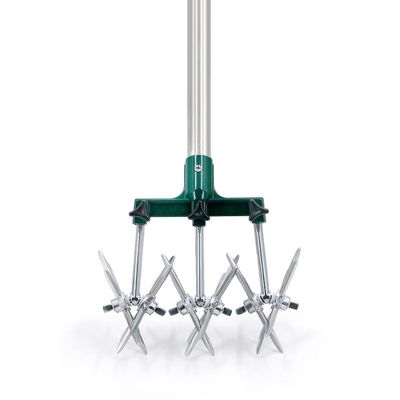 Scarificateur émietteur 3 roues - Suan - Manche télescopique - Dimensions : 180 x 15 x 13 cm