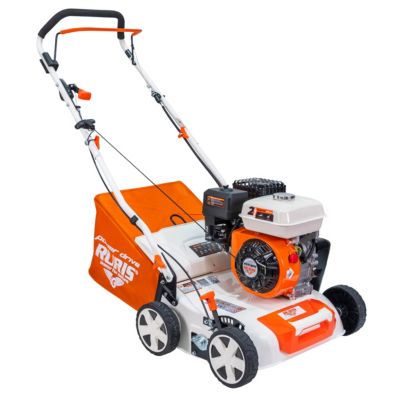 Scarificateur thermique RURIS RXH909 212 cc, 5, 5 CP, largeur de travail 400 mm, bac de ramassage 40 L, aeration et entretien du