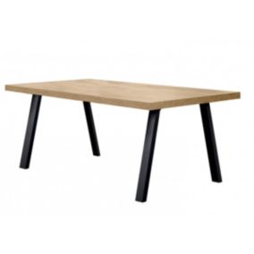 SCARLET - Table 230cm Aspect Bois Scarlet Oak Piètement A Métal Noir