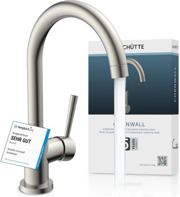 SCHÜTTE 79126 Robinet de cuisine CORNWALL, Robinet de cuisine orientable à , Mitigeur d'évier avec mitigeur, Mitigeur d'évier