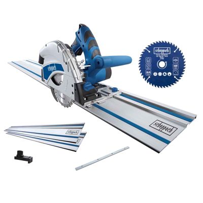 Scheppach Scie circulaire plongeante PL55 - 1200W - 160 mm  - 2 rails de guidage + lame supplémentaire