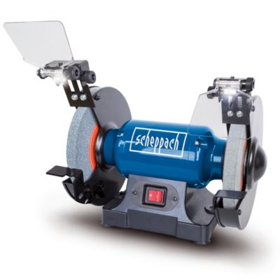 Scheppach Touret Mixte 500W - SM200L - meules en grain 36 et 60 de 200mm - LED - Bâti en fonte grise - Travaux multiples