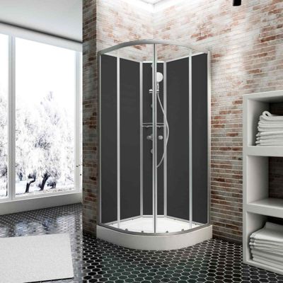 Schulte cabine de douche intégrale - 90 x 90 cm - portes coulissantes - parois fixes - receveur - panneaux muraux et robinetterie