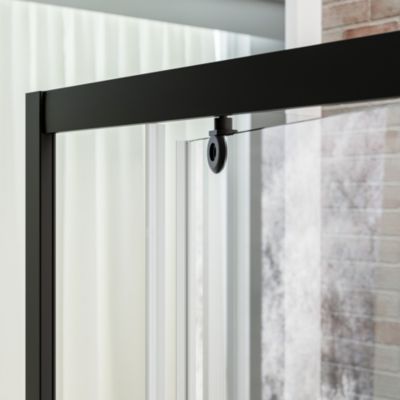 Schulte cabine de douche intégrale 90x90x215 cm - porte à pivot - montage réversible - verre de sécurite 5 mm  - noir - Jersey
