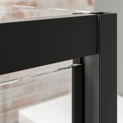 Schulte cabine de douche intégrale 90x90x215 cm - porte à pivot - montage réversible - verre de sécurite 5 mm  - noir - Jersey
