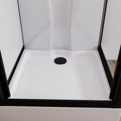 Schulte cabine de douche intégrale Juist - 80x80x190 cm - Portes coulissantes  - Noir - Verre transparent