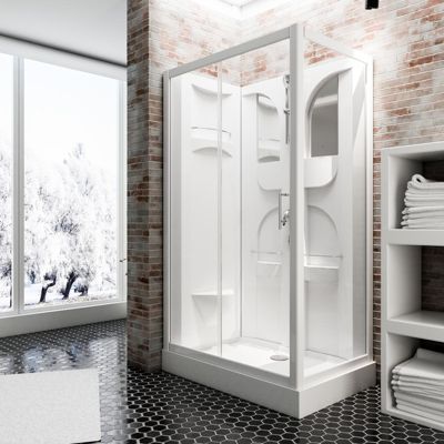Schulte cabine de douche intégrale Malta - 120x80x210 cm - verre transparent 5 mm - blanc