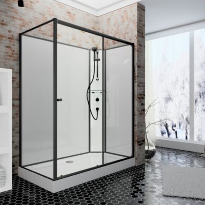 Schulte cabine de douche intégrale - porte coulissante ouverture vers la droite  - 120x80cm  - verre 5mm