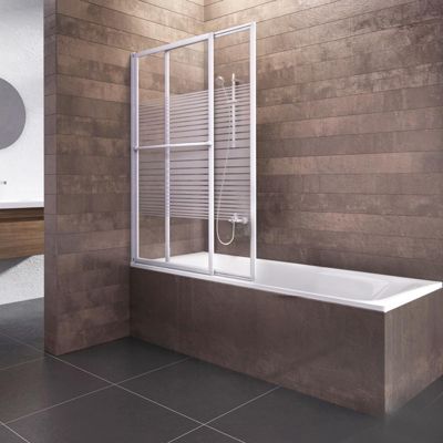 Schulte Pare-baignoire extensible 70-118x140 cm - Écran coulissant en verre 3 mm - Blanc