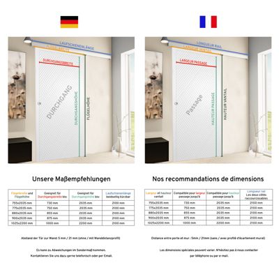 Porte coulissante intérieure en bois, 102 x 215 cm, décor chêne blanc, double amortisseur