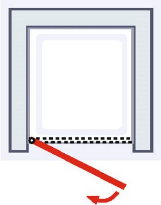 Schulte porte pivotante - 90x192 - réversible - anticalcaire - transparent - profilé blanc