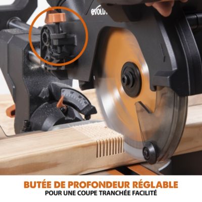 Scie à onglet sans fil Evolution R185SMS-LI 18V 185 mm (sans batterie)