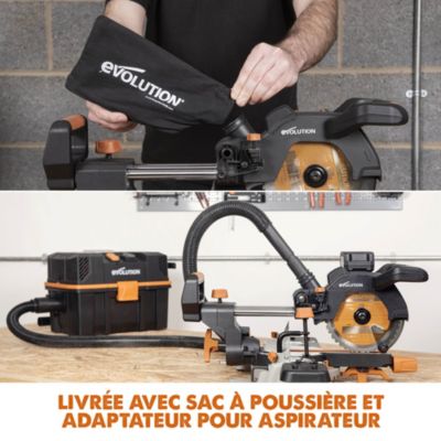 Scie à onglet sans fil Evolution R185SMS-LI 18V 185 mm (sans batterie)