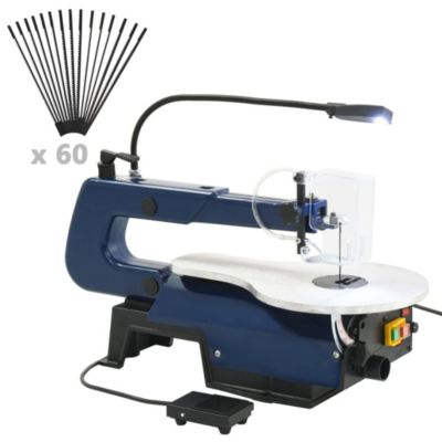 Scie à chantourner électrique avec pédale et lampe LED 125 W vidaXL