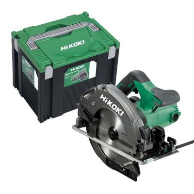 Scie circulaire 190 mm 1300 W - profondeur de coupe 66 mm, frein électrique, HitCase