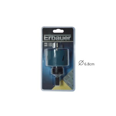 Scie cloche avec foret pilote Erbauer pour multi-matériaux Ø.68 mm
