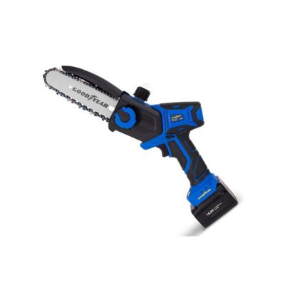 Scie elagage sans fil 16,8V 2 batteries lithium 4Ah Chargeur et kit d'outils inclus Mini Tronçonneuse GOODYEAR