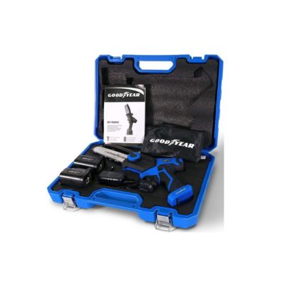 Scie elagage sans fil 16,8V 2 batteries lithium 4Ah Chargeur et kit d'outils inclus Mini Tronçonneuse GOODYEAR